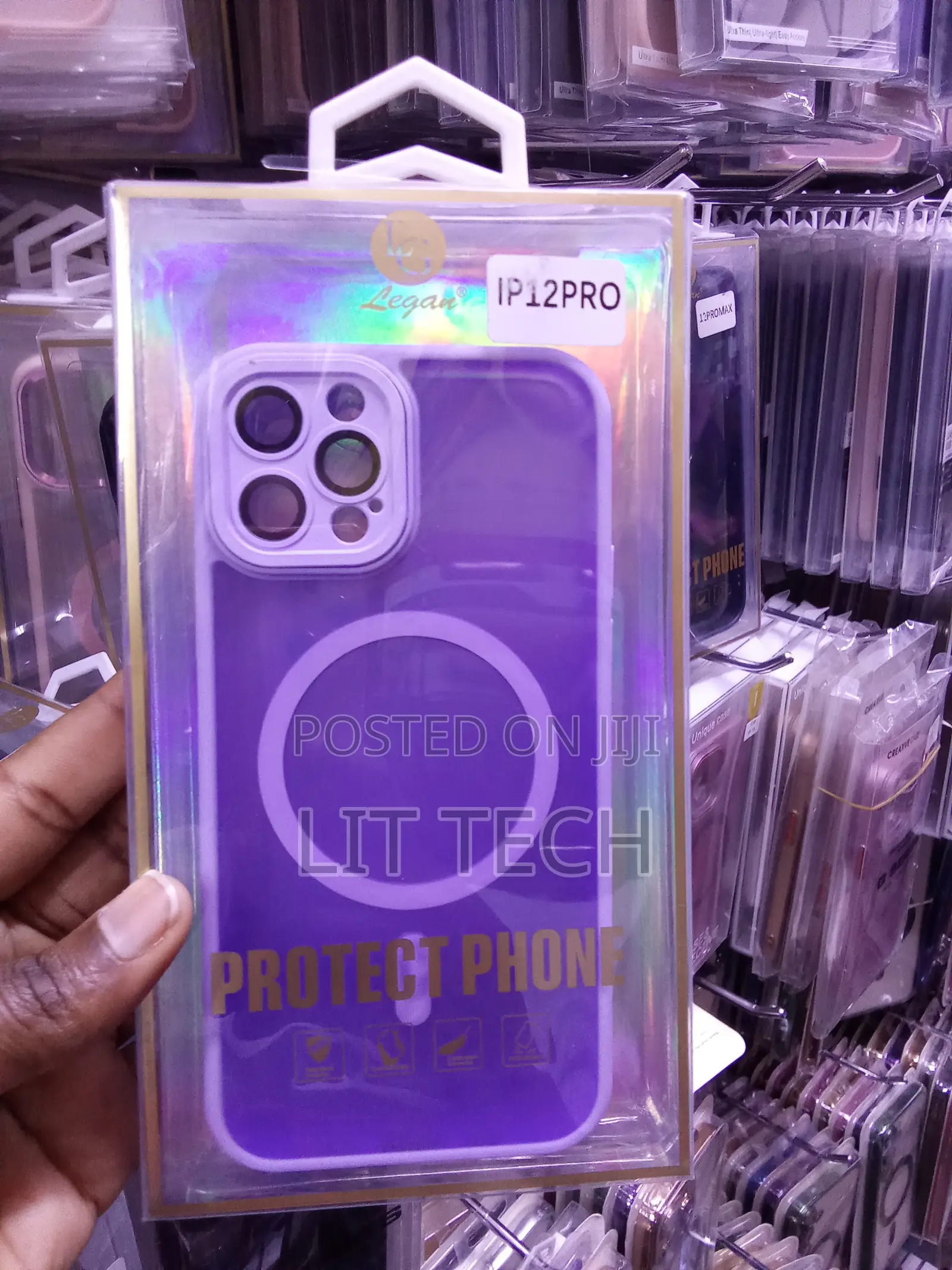 Purple Legan MagSafe Transluscent Case Designed for the IP12PRO