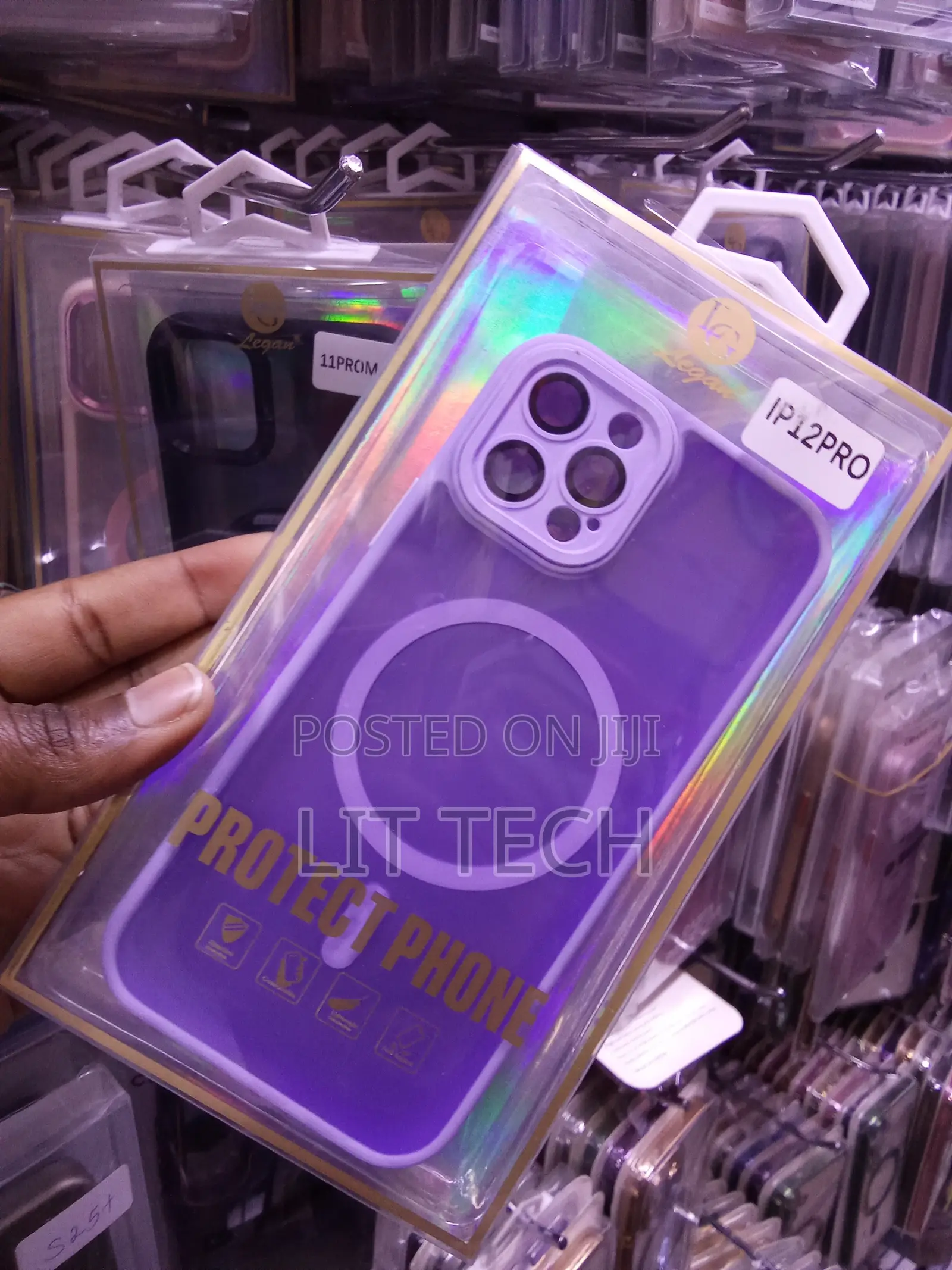 Purple Legan MagSafe Transluscent Case Designed for the IP12PRO