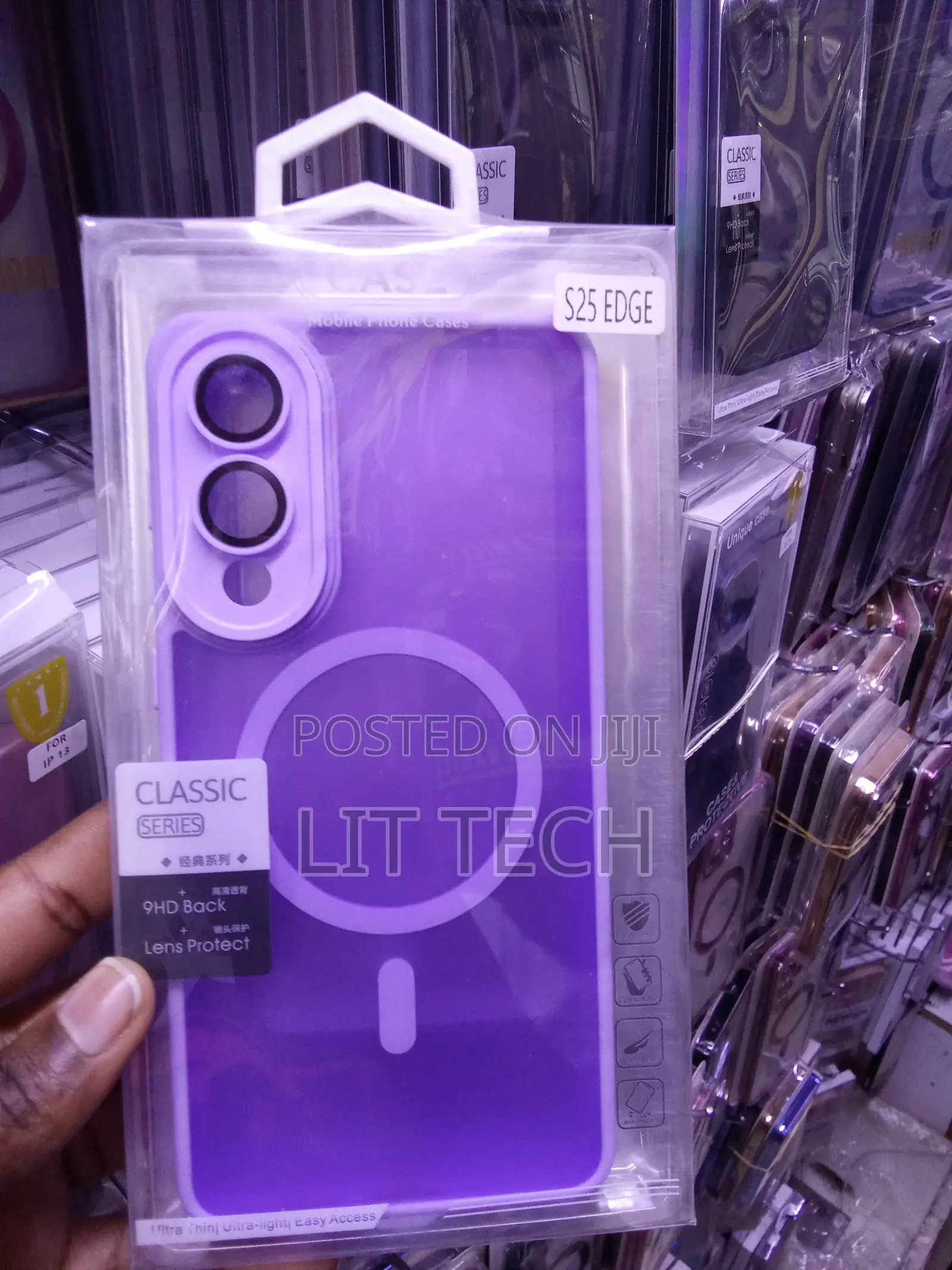 Purple MagSafe Matte Case Configured for Samsung Galaxy S25 Edge