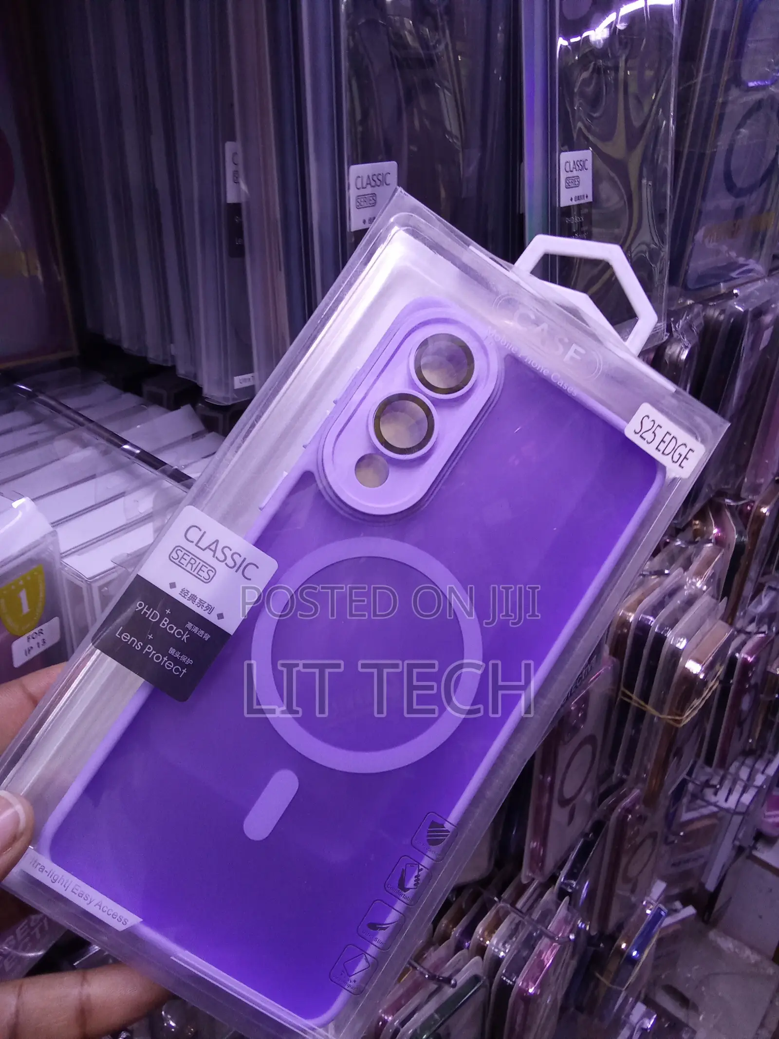 Purple MagSafe Matte Case Configured for Samsung Galaxy S25 Edge