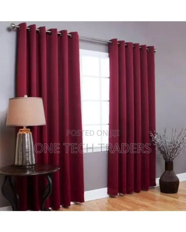2pc Plain Curtains - 1.5m Each and 3m Sheer