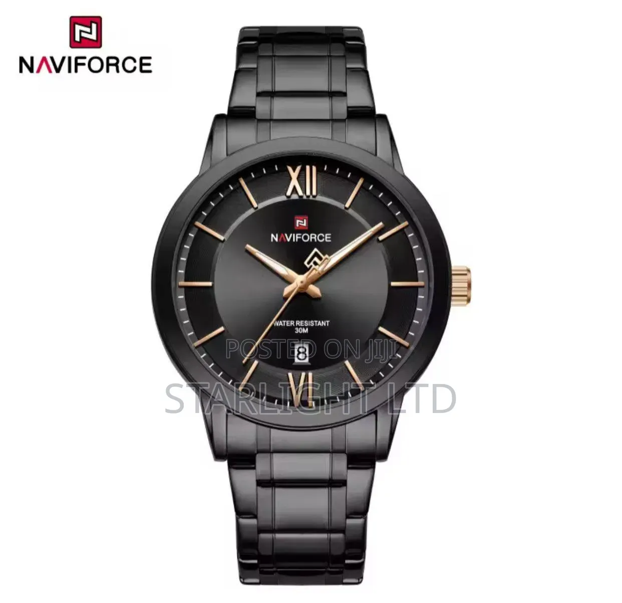 NAVIFORCE NF9254 Silver Stainless Steel Green Sunray Dial Watch