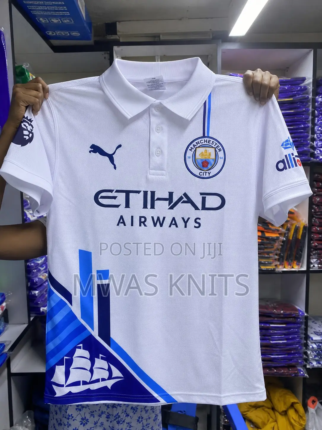 White Man City Polo Jersey – Premium Quality Football Shirt