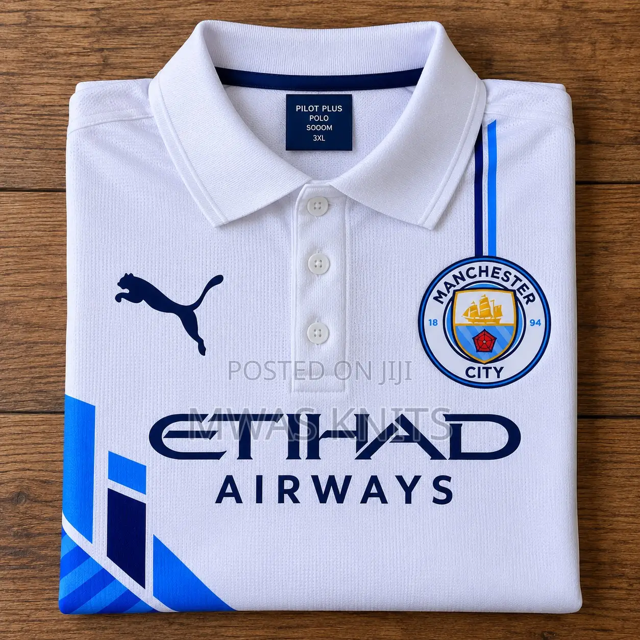 White Man City Polo Jersey – Premium Quality Football Shirt