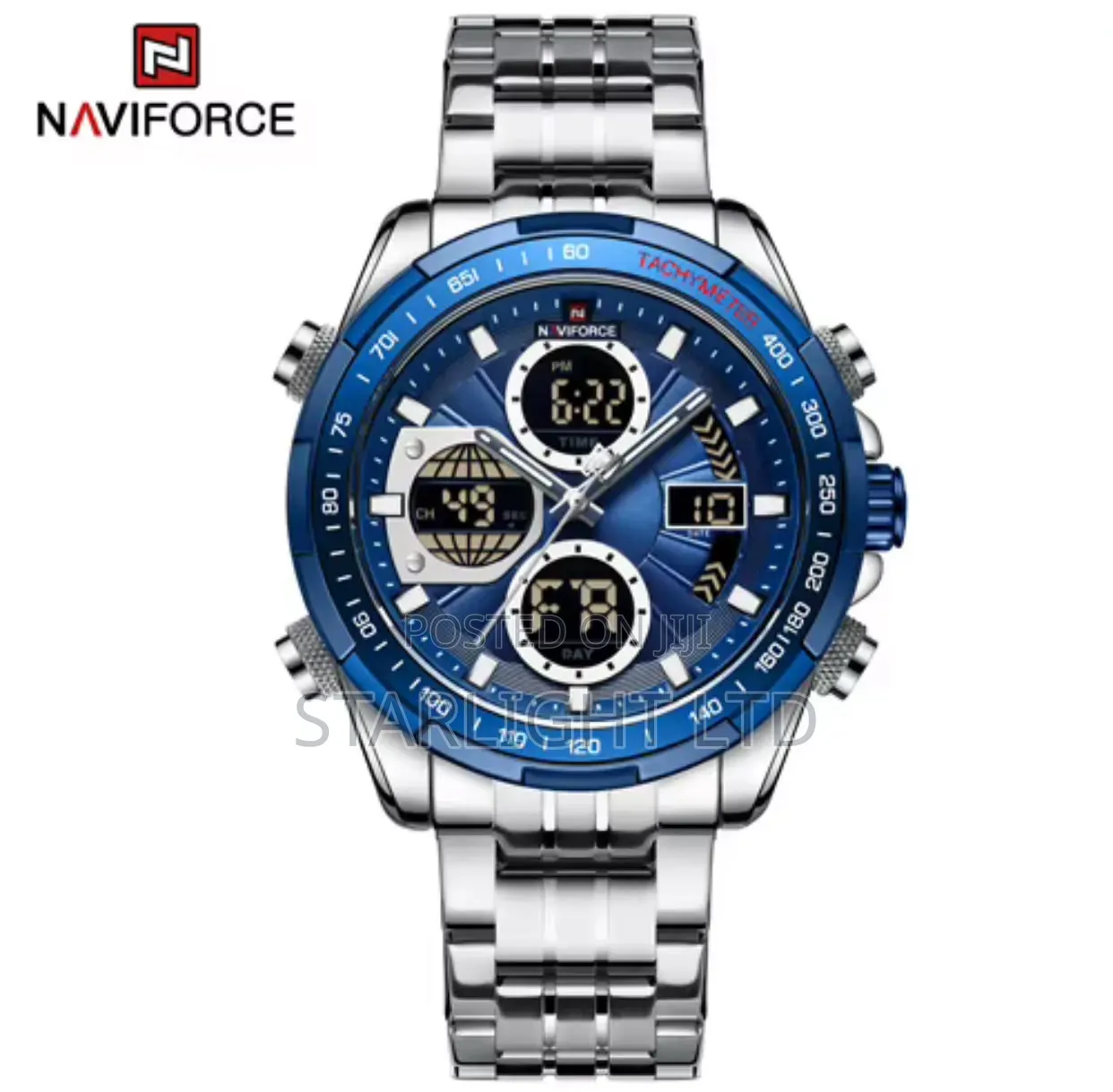 NAVIFORCE 9197S Black and Rose Gold Stainless Steel Chronograph