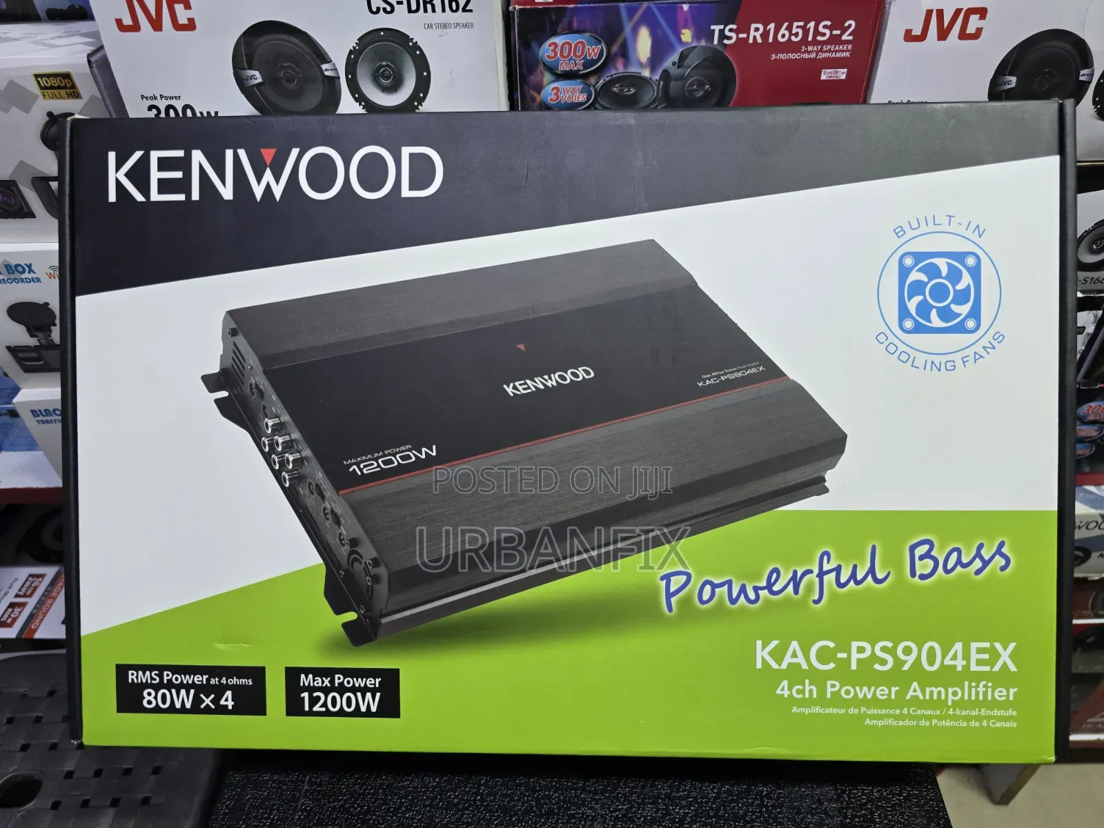 Kenwood 4 Channel 1200w Bridgeable Amplifier With Cooling Fan