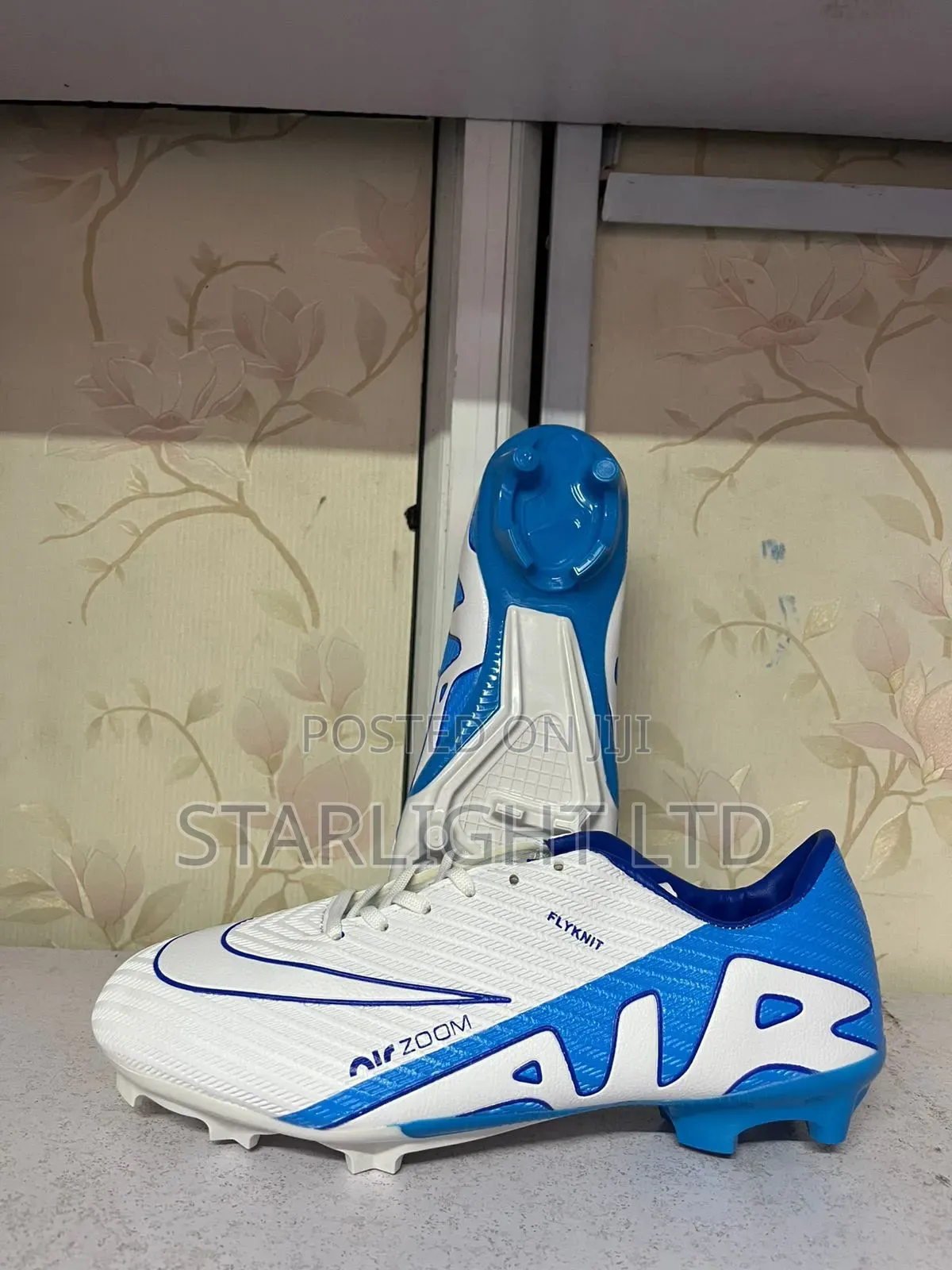 White Blue Nike Air Football Boots 37-45