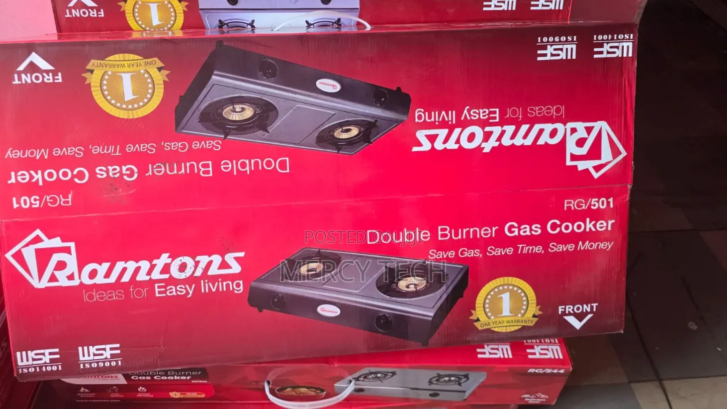 Ramtons RG/501 2-Burner Gas Cooker (Teflon)