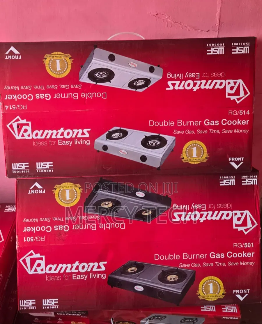 Ramtons RG/514 2-Burner Gas Cooker (Stainless Steel, Silver)