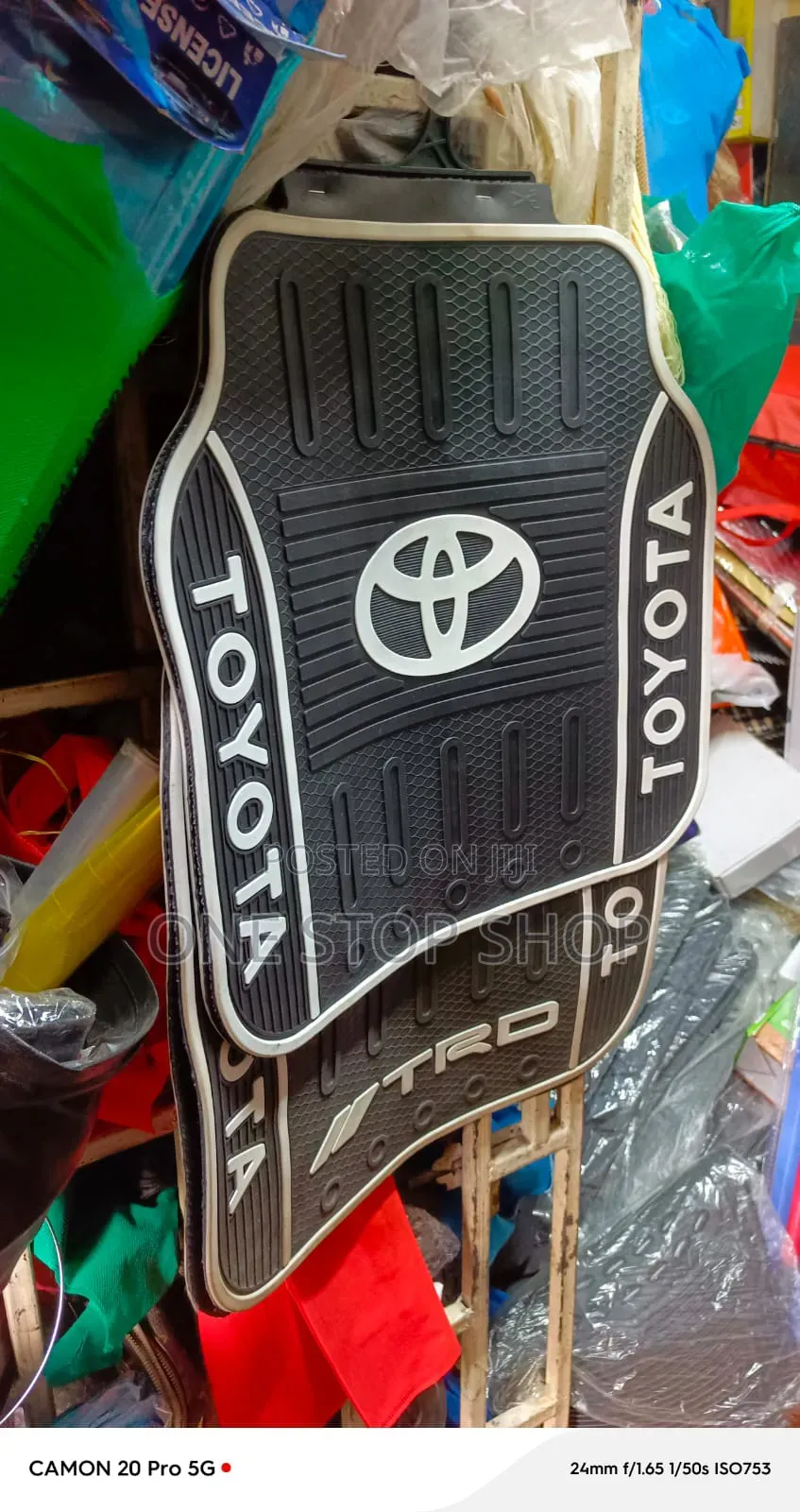 Toyota TRD Rubber/Latex Floor Mats Set With White Logo