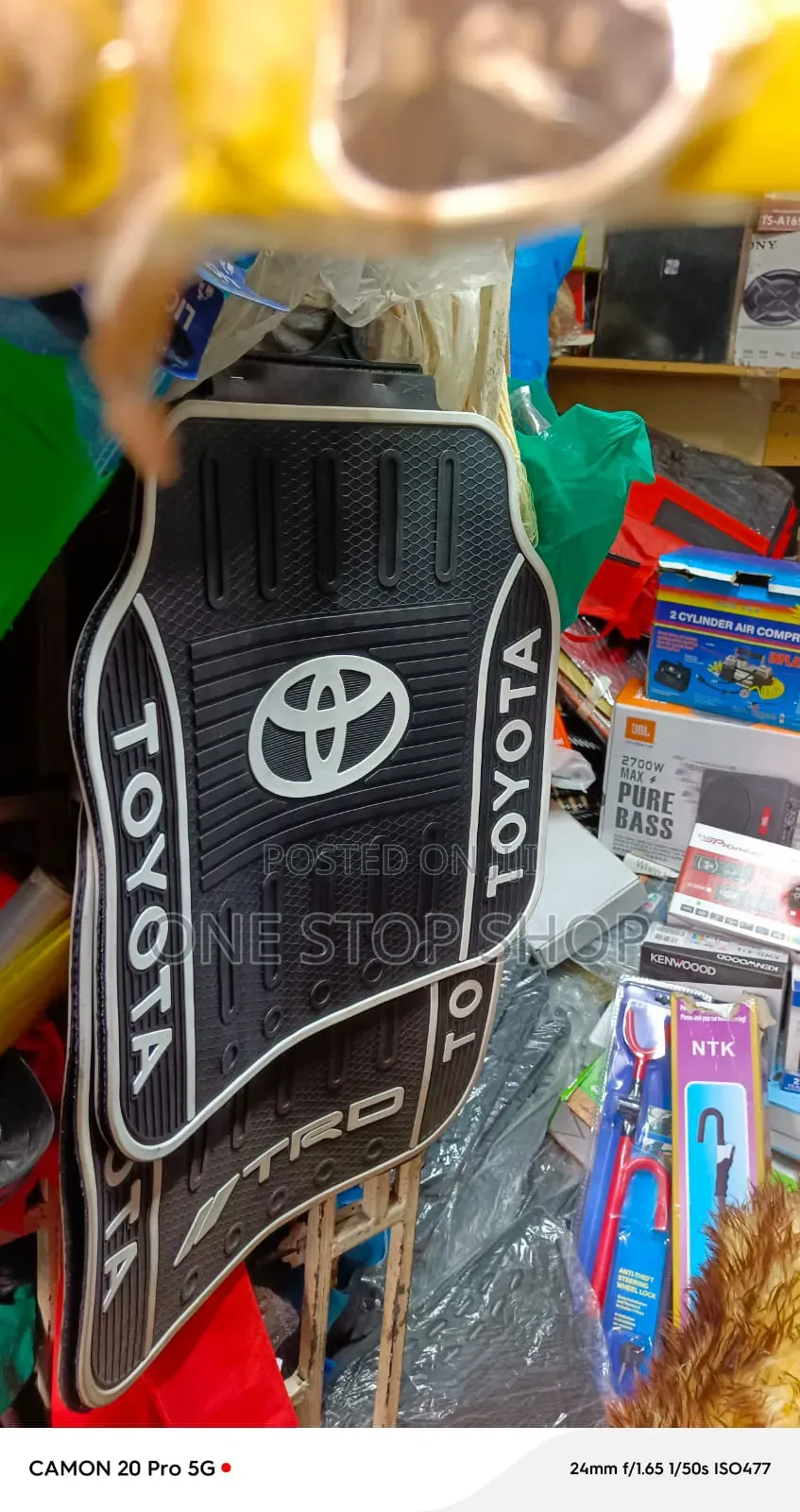 Toyota TRD Rubber/Latex Floor Mats Set With White Logo