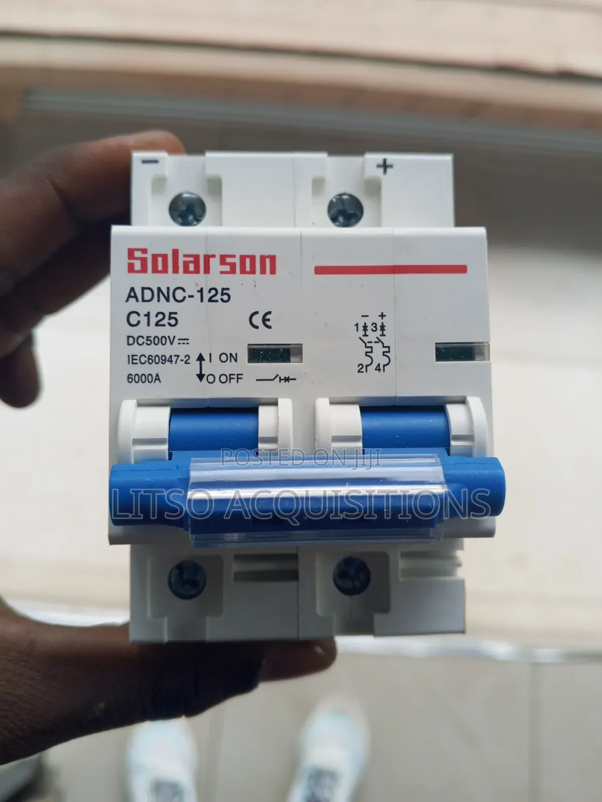 Solarson 125A DC Circuit Breaker 500V 2 Pole for Solar Systems