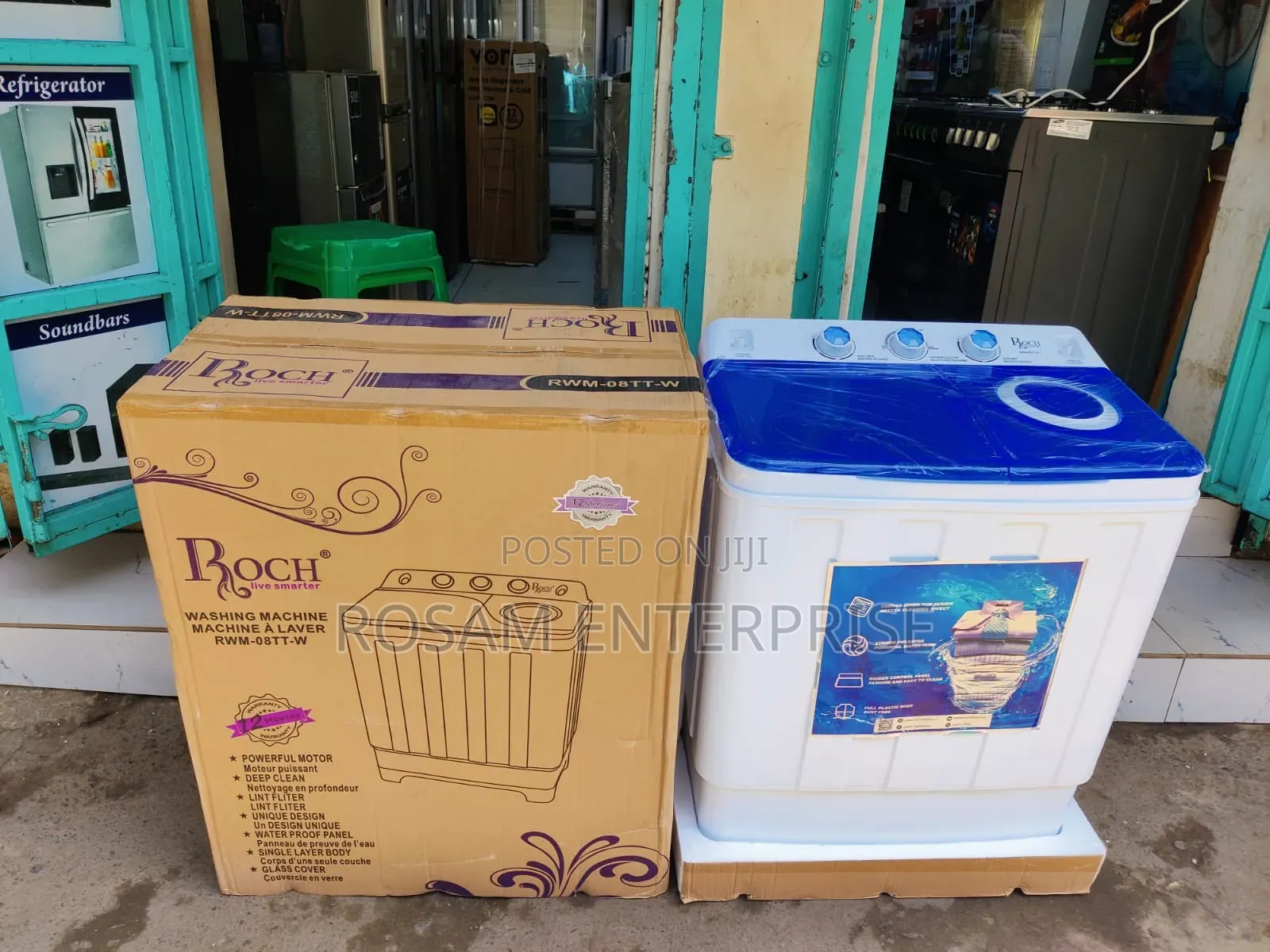 Roch 8kg Twin Tub Semi Automatic Washing Machine