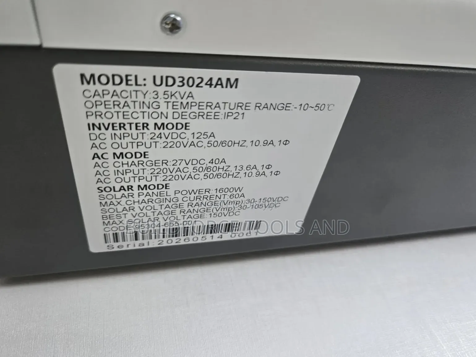 Solar Nyumbani UD3024AM 3.5KVA Low Frequency Hybrid Inverter