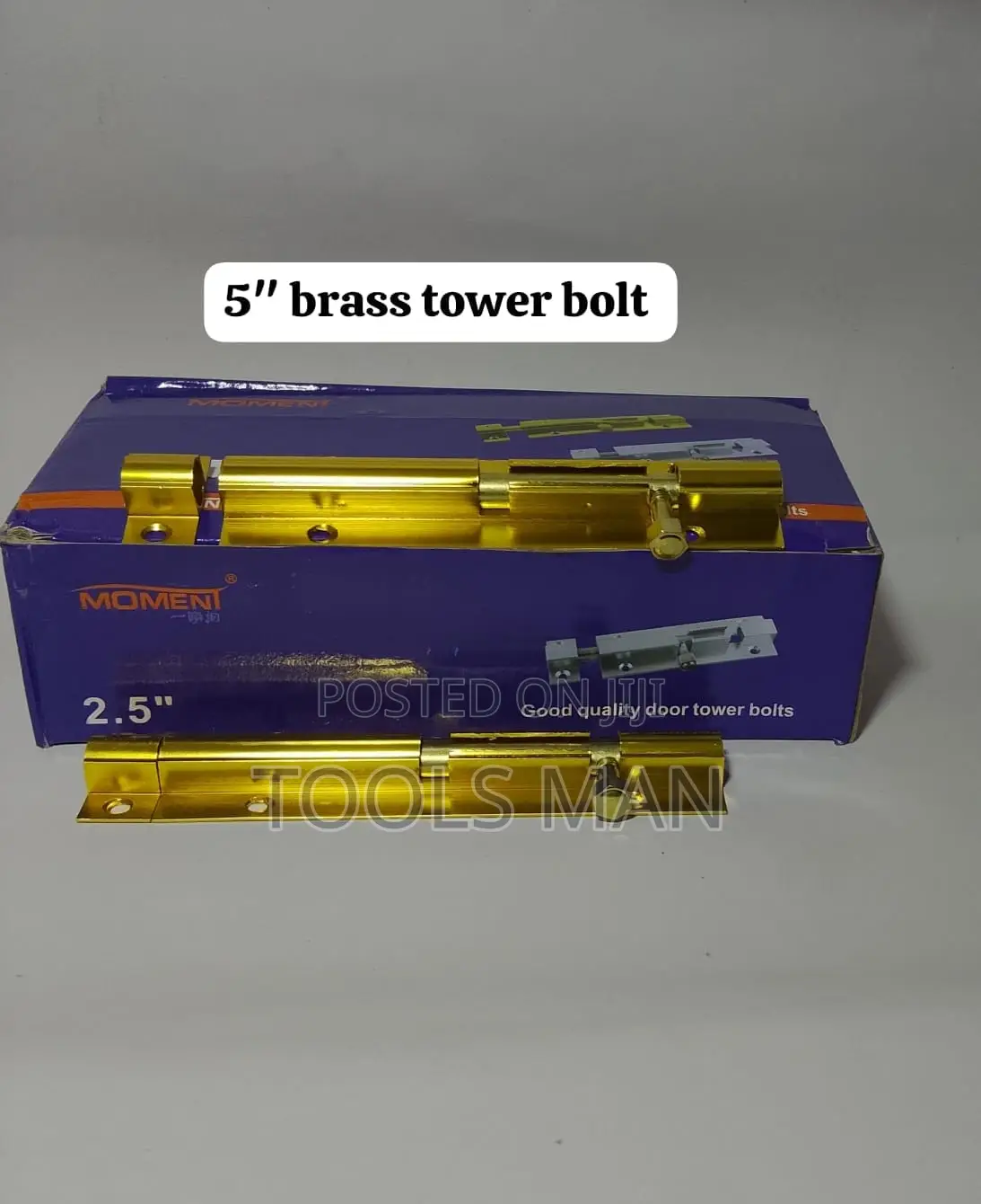5" Momeni Brass Tower Bolt - Heavy Duty Bathroom Door Lock