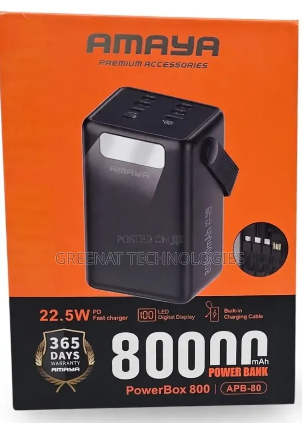Amaya PowerBox 800 APB-80 80000mAh Power Bank 22.5W PD Fast Charge