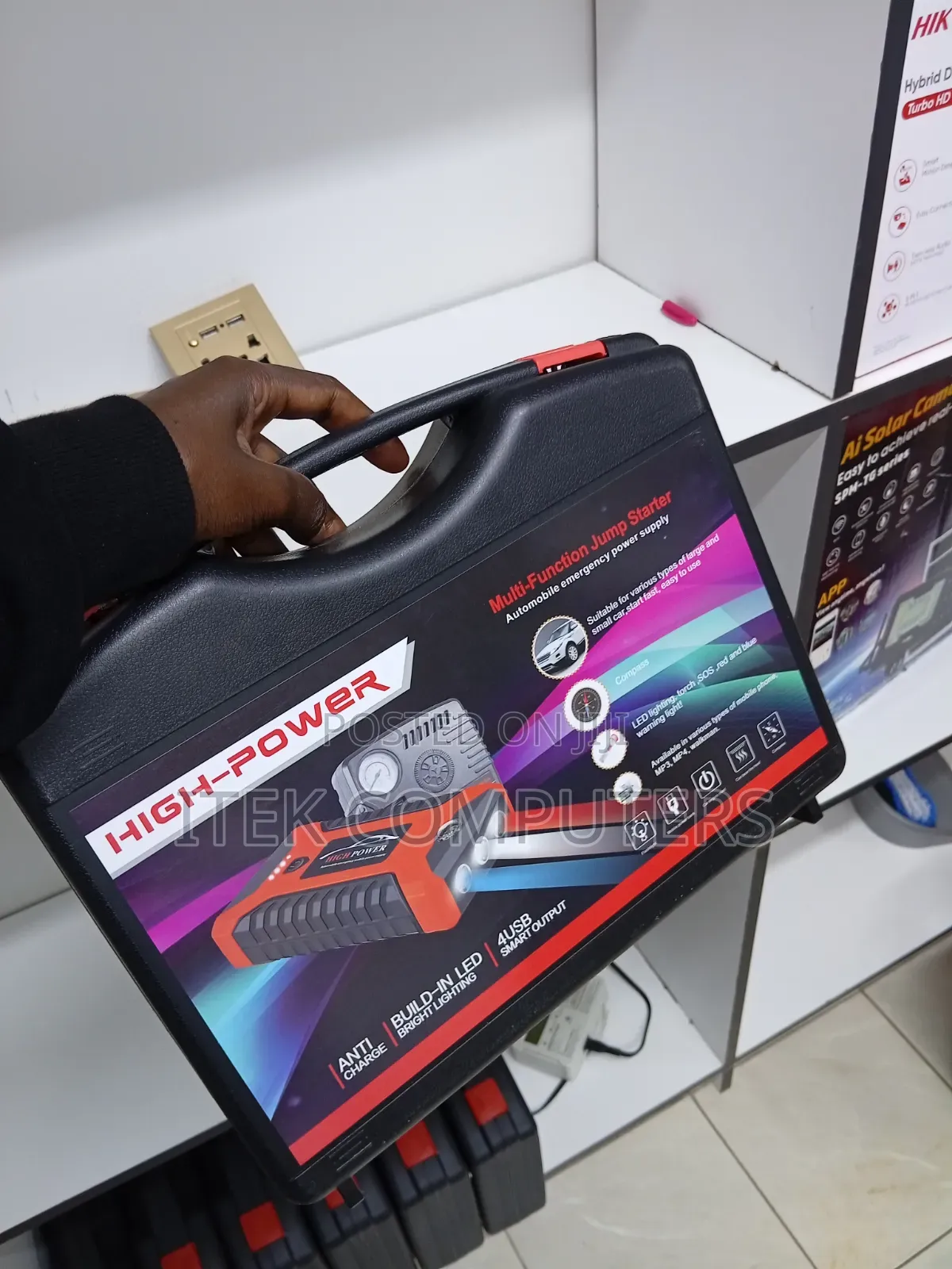 Rechargeable Vehicle Jump Starter Kit With LED Emergency Light