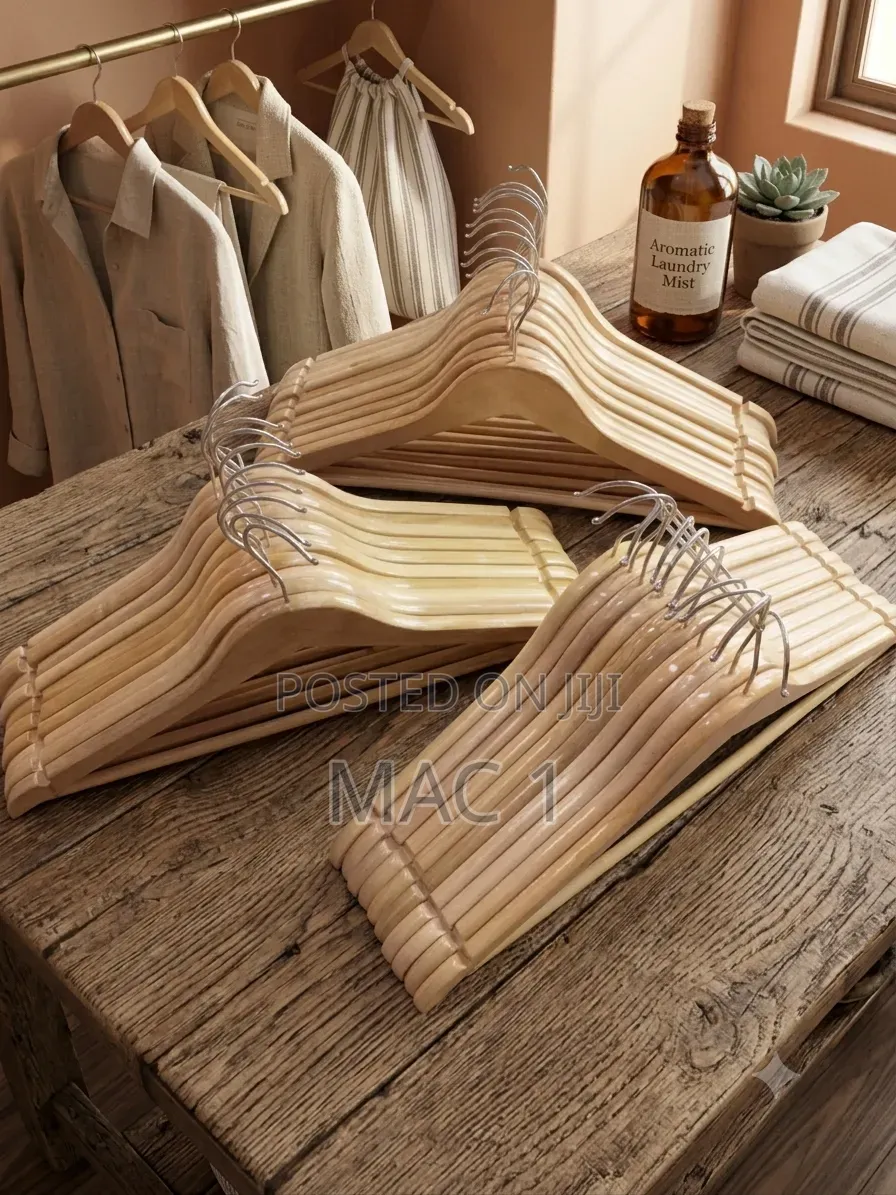 Premium Wooden Clothes Hangers (Pack of 10) Heavy Duty & Non-Slip