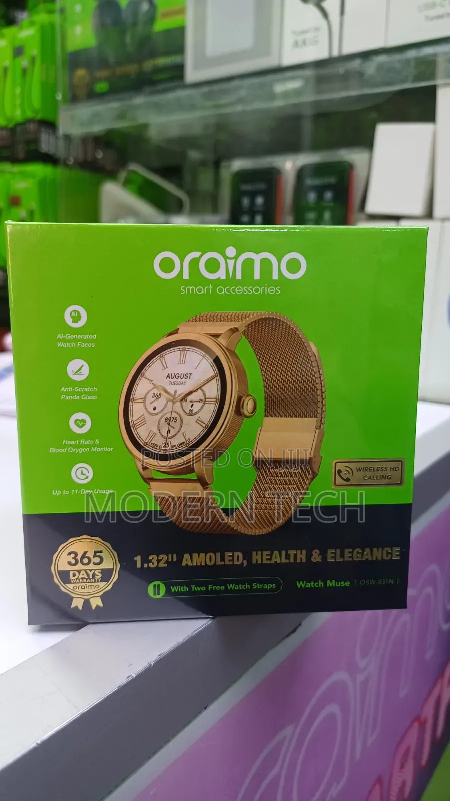 Oraimo Watch Muse 1.32” AMOLED IP68 Smart Watch