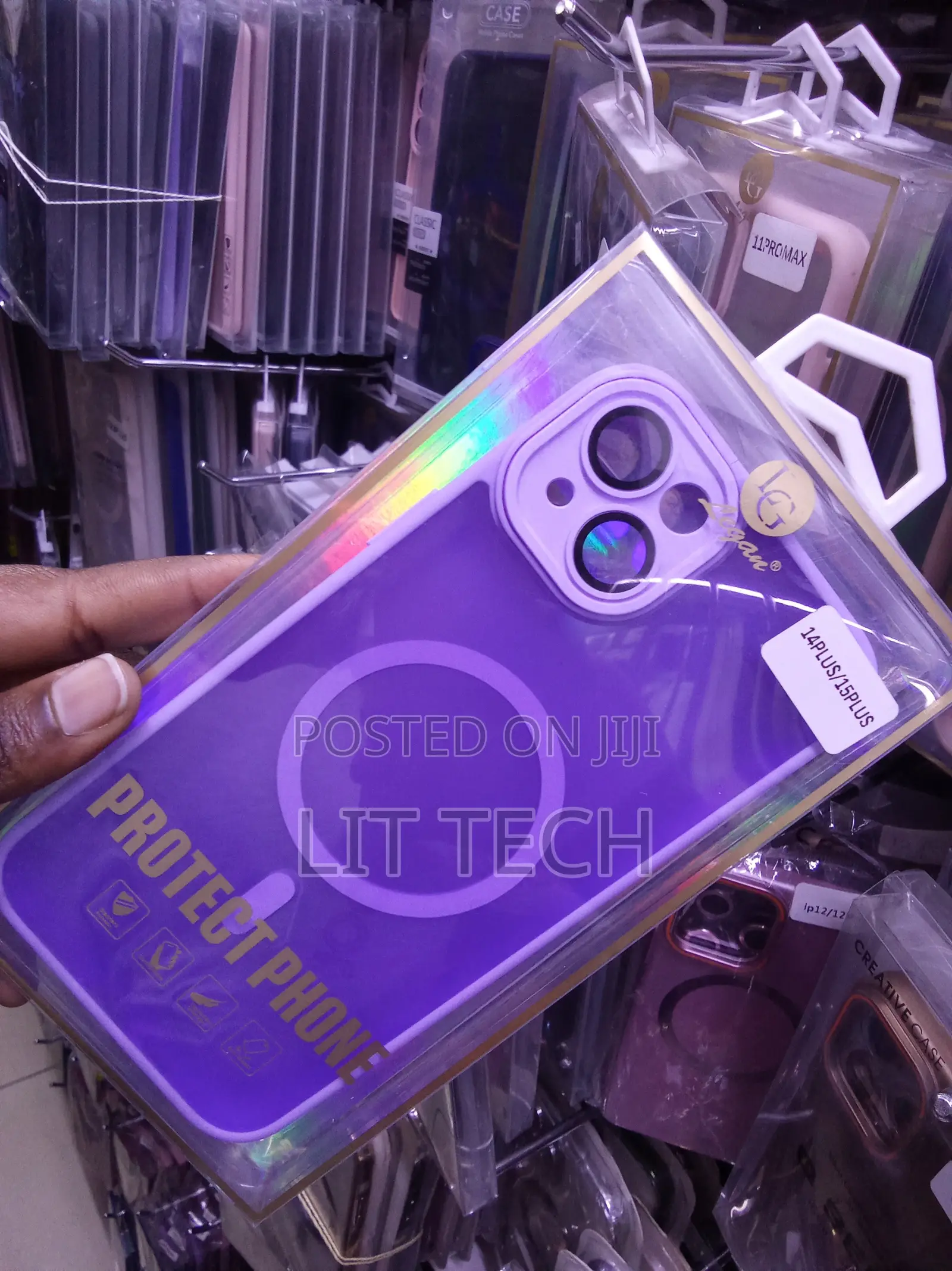 Purple Translucent MagSafe Case to Share a Fit for iPhone 14+ 15+