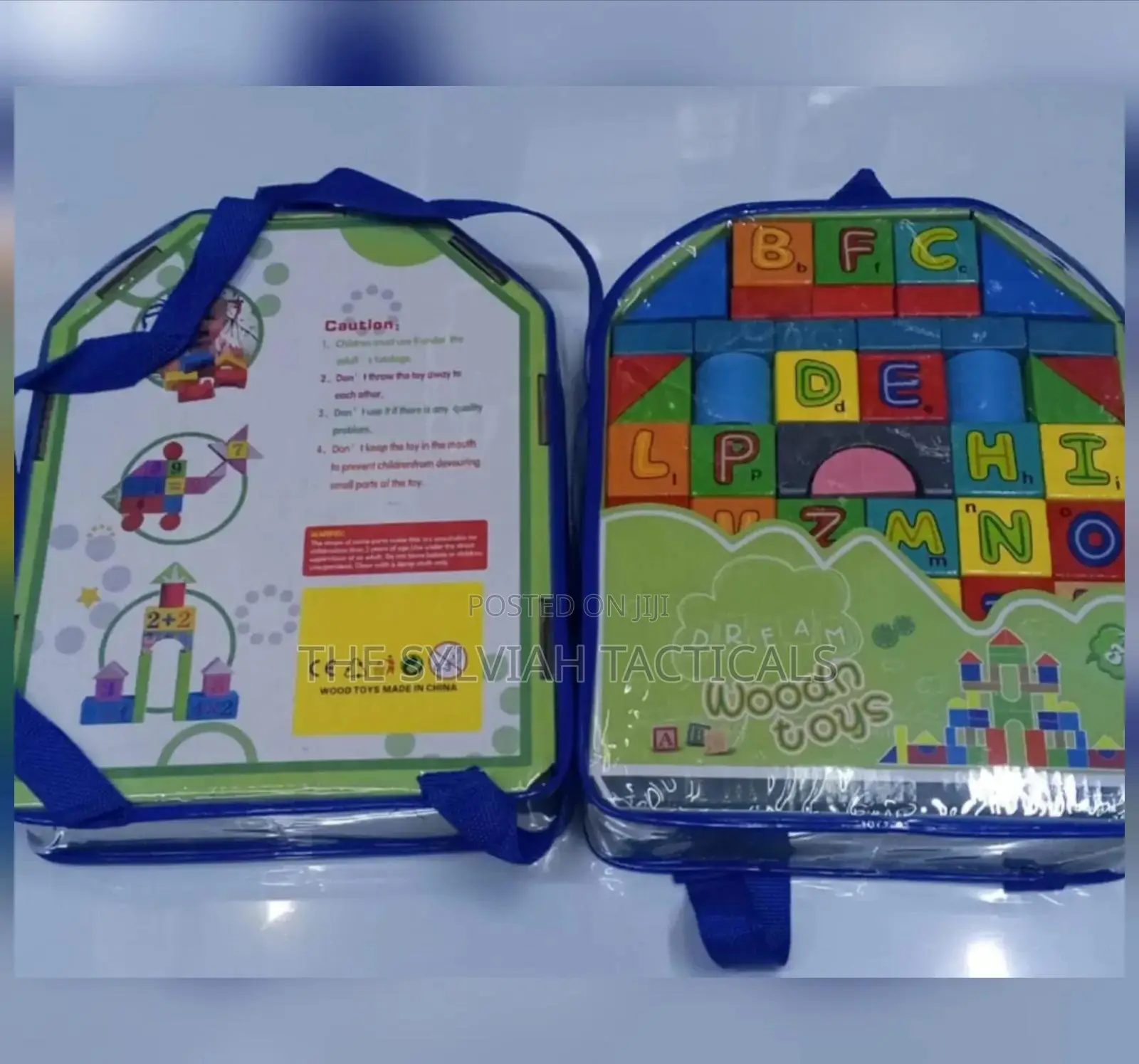 Wooden Blocks With Letters and Shapes