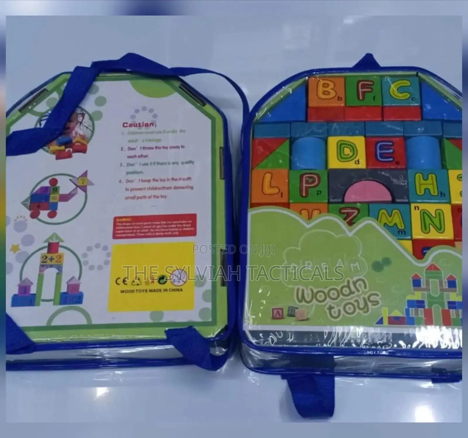Wooden Blocks With Letters and Shapes