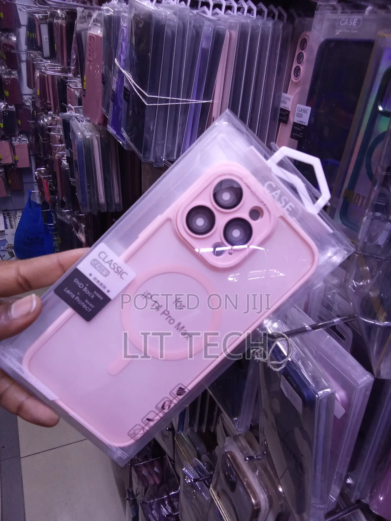 Classic Pink Translucent MagSafe Case With Lense for iPhone 14 Pro Max