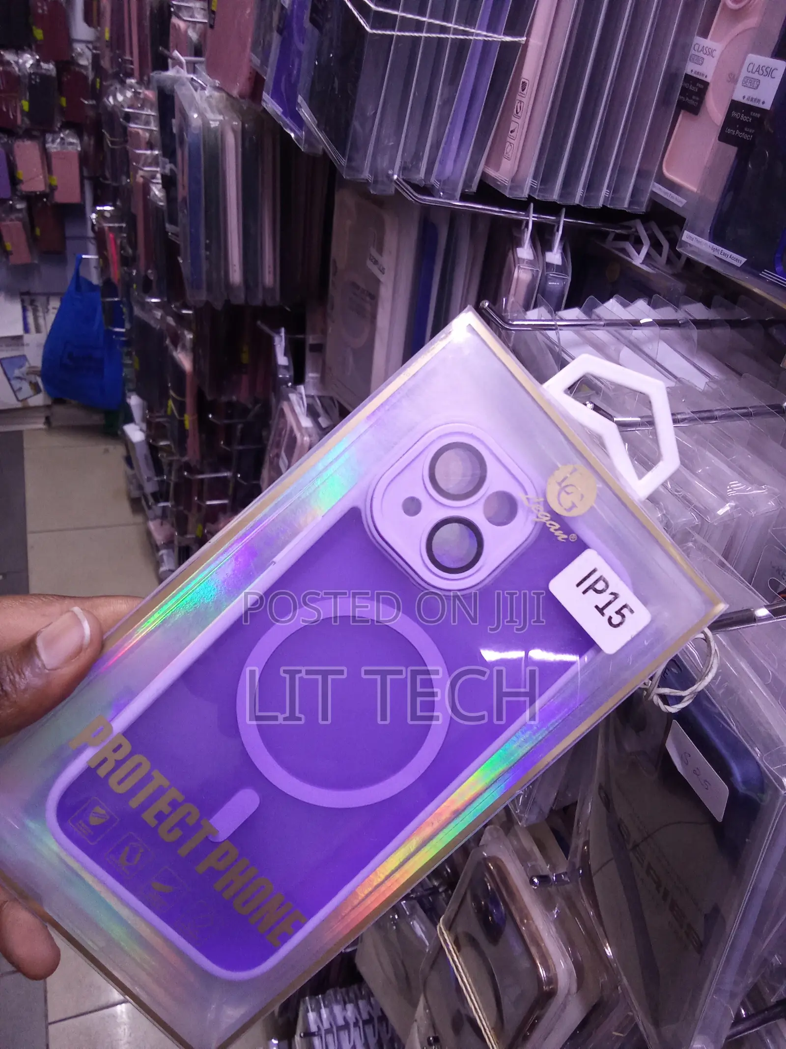 Purple Translucent MagSafe Case Protector With Lense for iPhone 15
