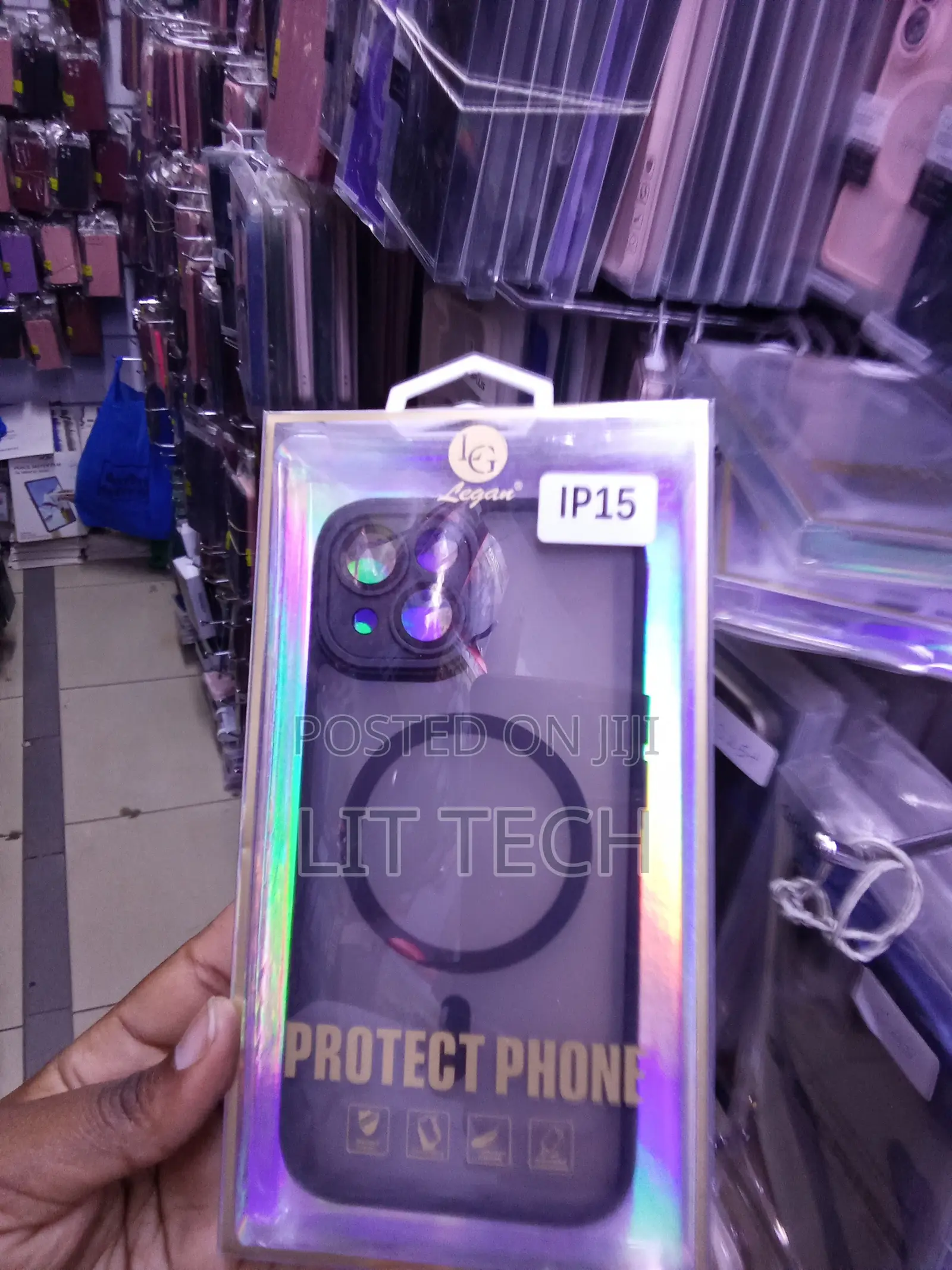 Black Translucent MagSafe Case With Lense Protector for iPhone 15