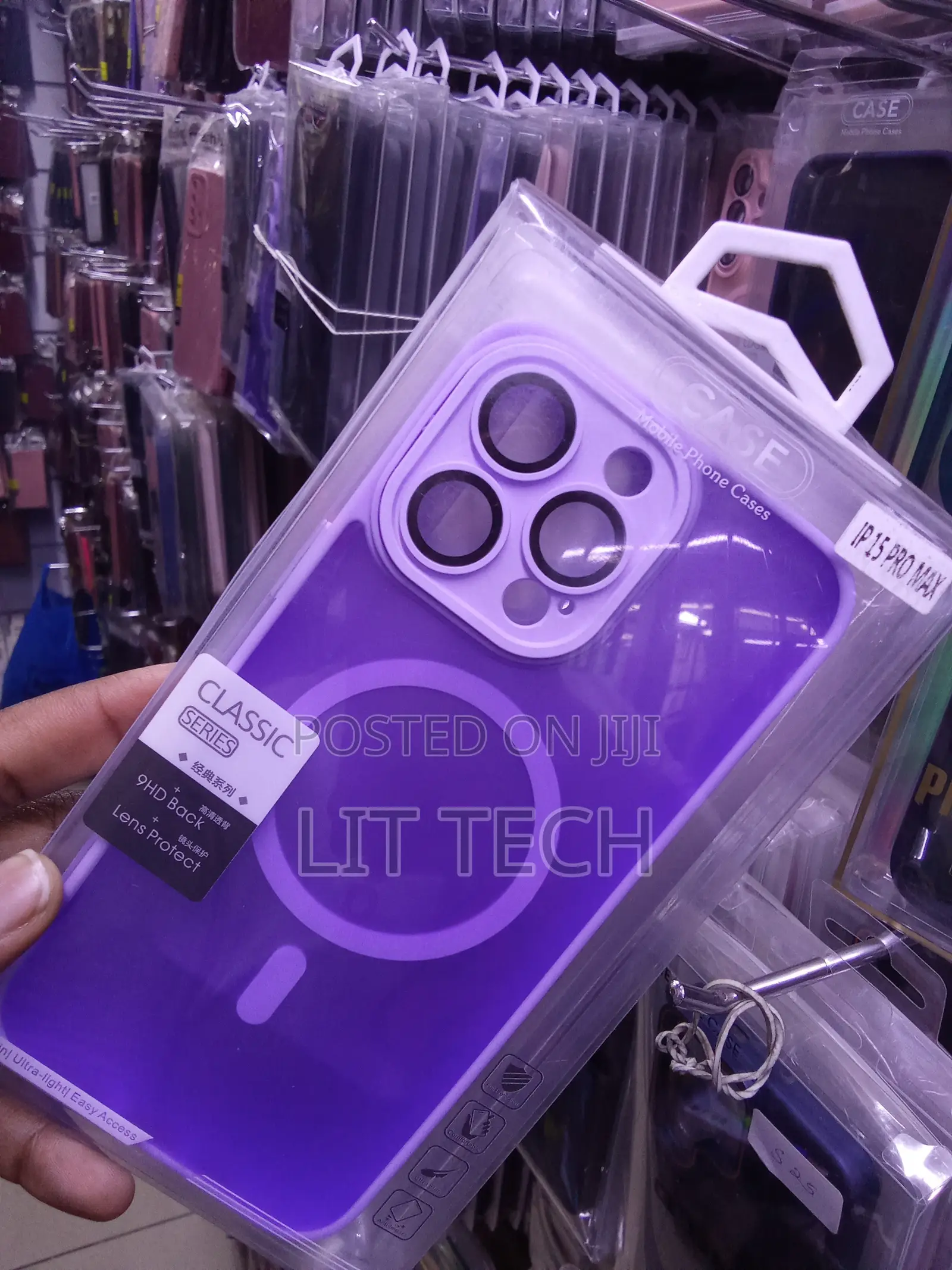 Translucent Matte MagSafe Case With Lense for iPhone 15 Pro Max-Purple