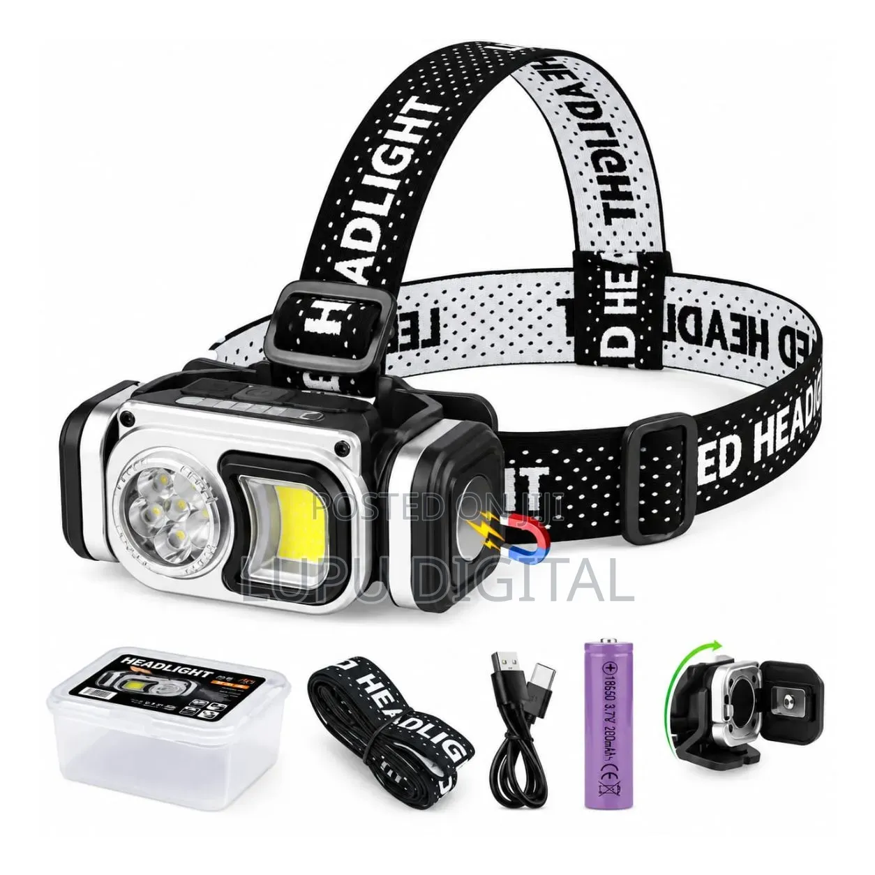 2 in 1 Motion Sensor Rechargeable Headlamp