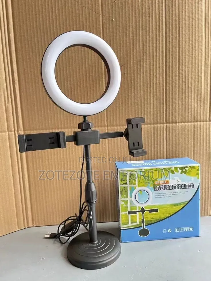 6 Inch Ringlight Double Stand Holder
