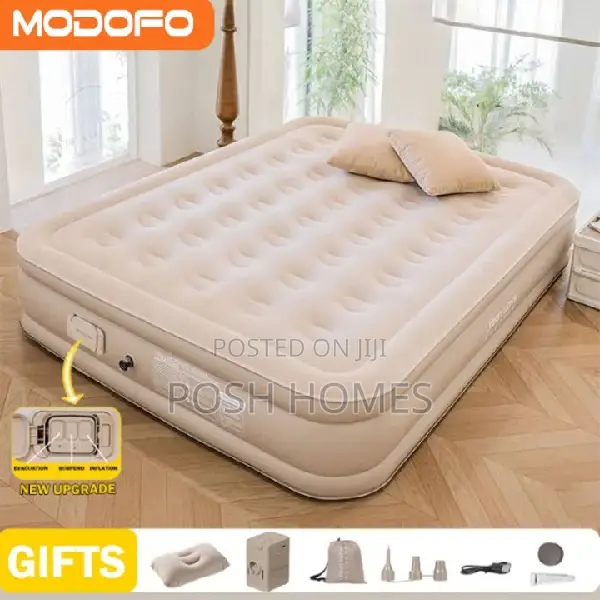 Queen Comfort Plush Airbed With Fibre Air Mattress