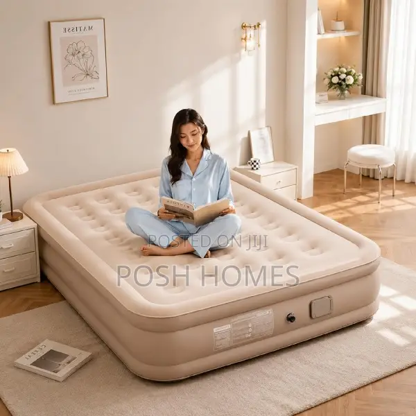 Queen Comfort Plush Airbed With Fibre Air Mattress