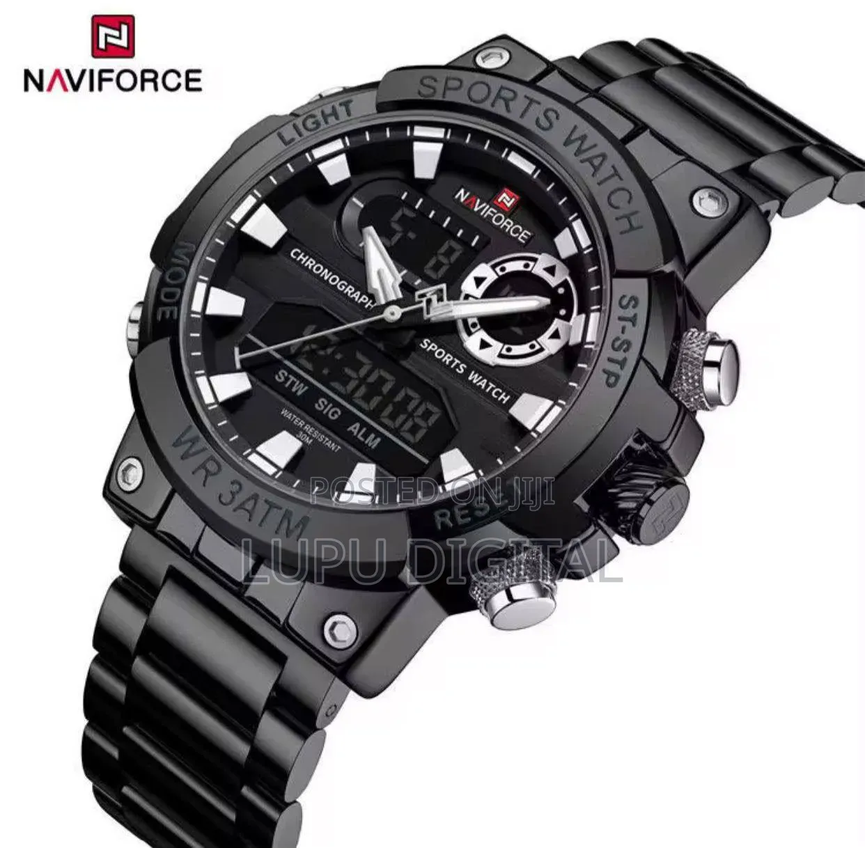 Naviforce Dual Time Gents Watch #Nf9237 Dual Display Water Resistant
