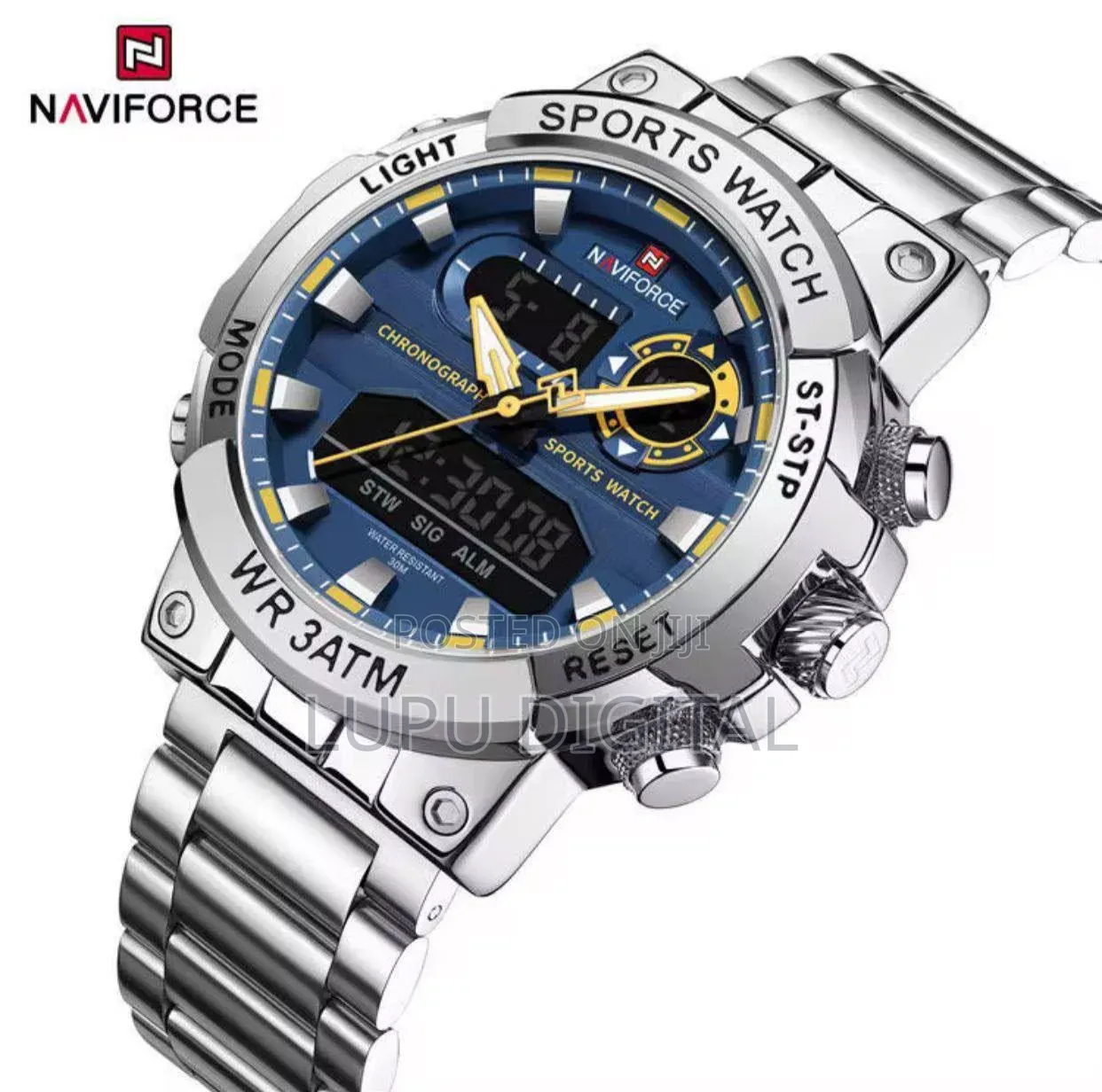 Naviforce Dual Time Gents Watch #Nf9237 Dual Display Water Resistant