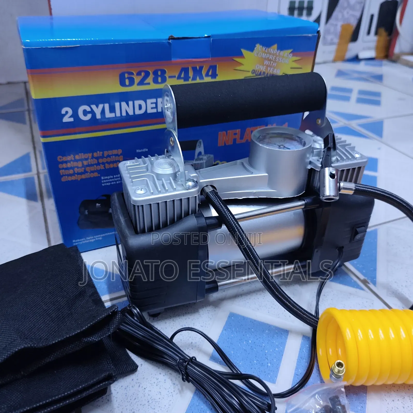 ​2 Cylinder Heavy Duty Car Air Compressor Tire Inflator Pump 12v