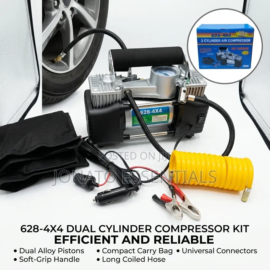 ​2 Cylinder Heavy Duty Car Air Compressor Tire Inflator Pump 12v
