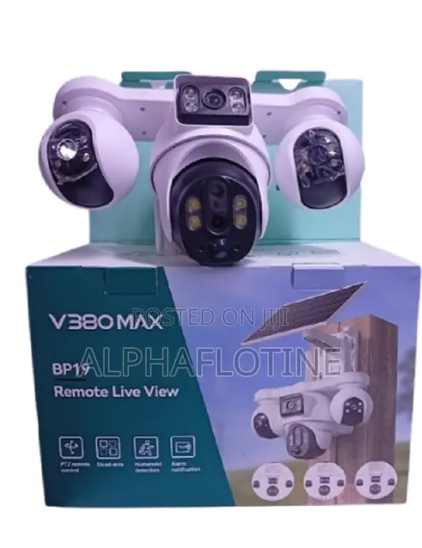 V380 MAX BP19 Remote Live View Solar Powered Security Camera