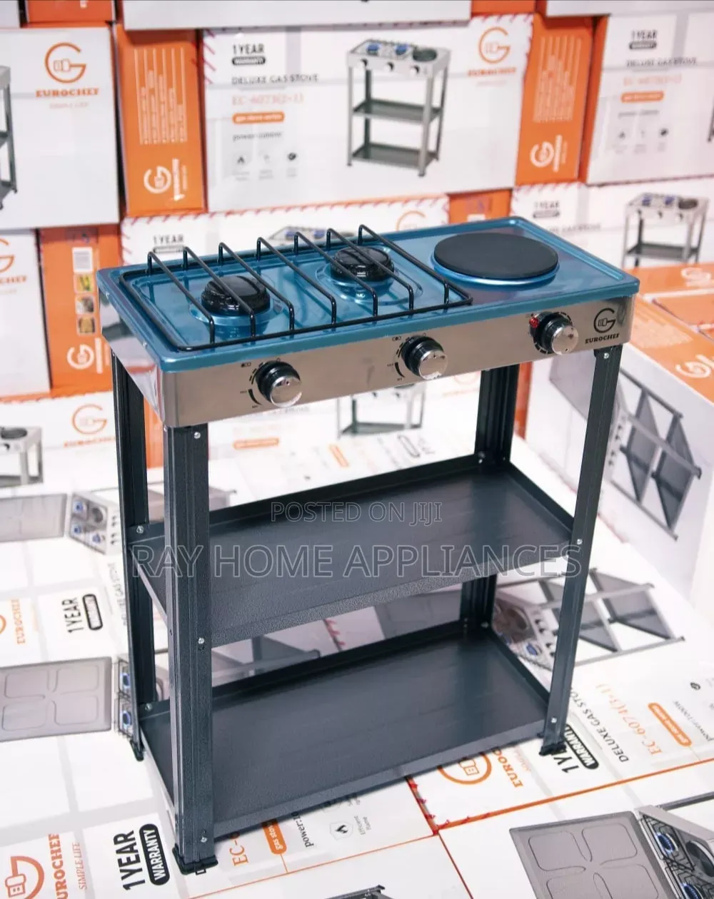 2gas+1electric Plate Eurochef Burner With Shelves