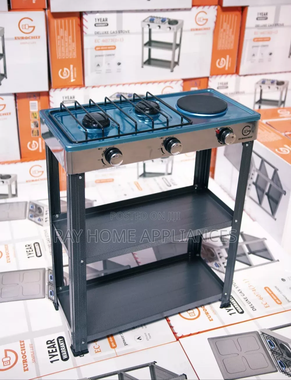 2gas+1electric Plate Eurochef Burner With Shelves