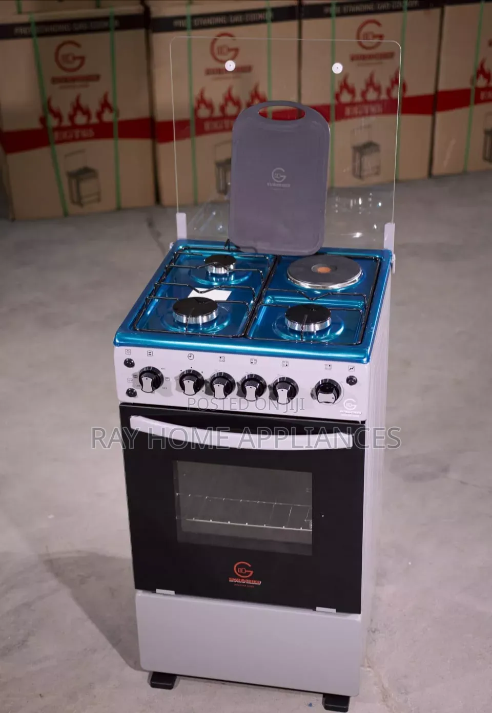 3gas+1electric Plate White Standing Cooker With Electric Oven