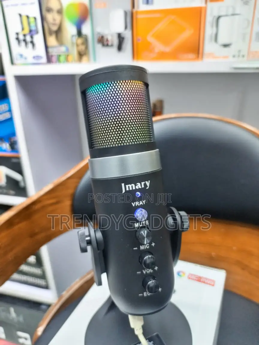 Jmary MC-PW9 USB Condenser Mic With RGB Lights Volume Control