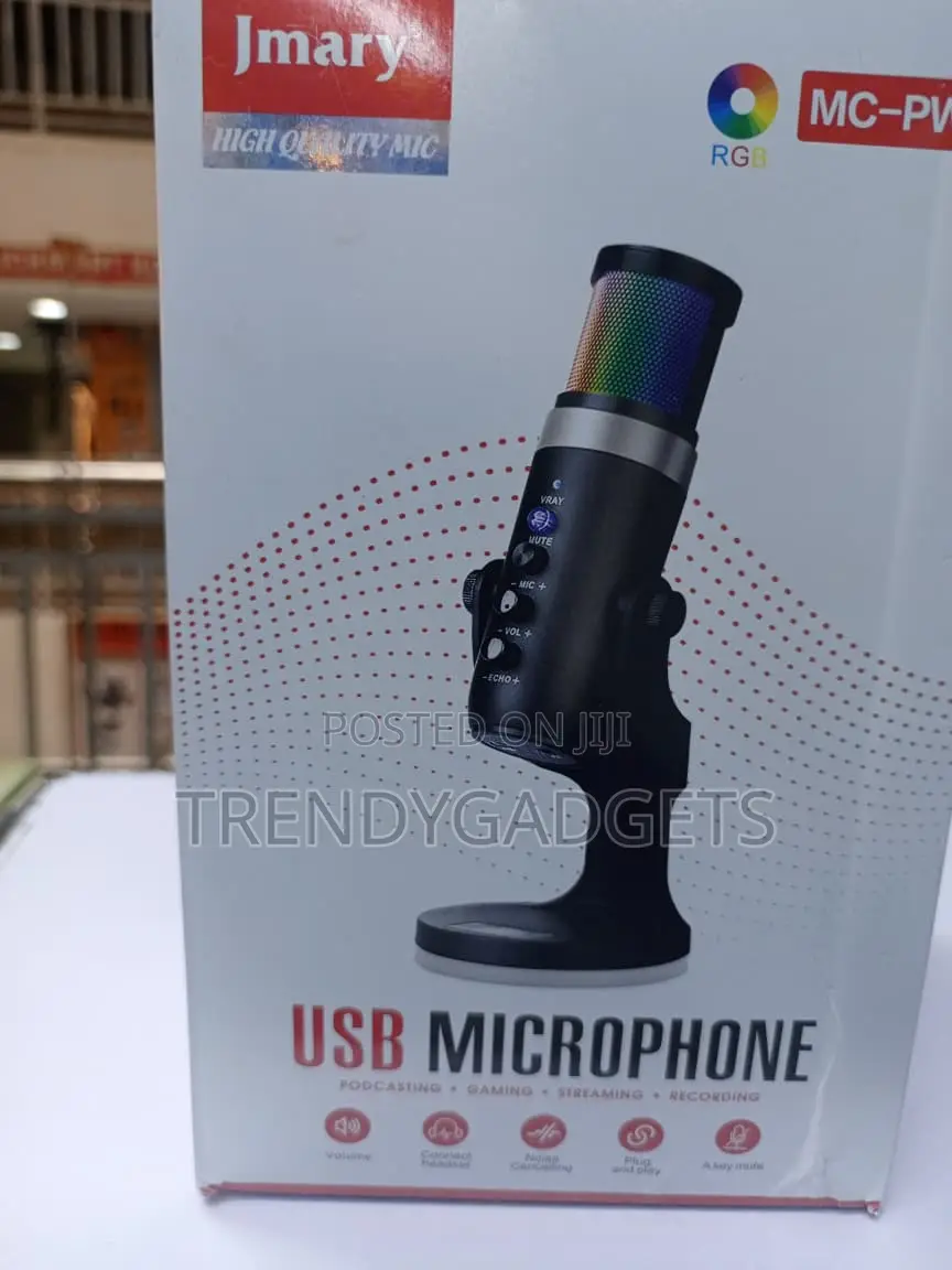 Jmary MC-PW9 RGB Condenser Mic USB Podcast Streaming Microphone