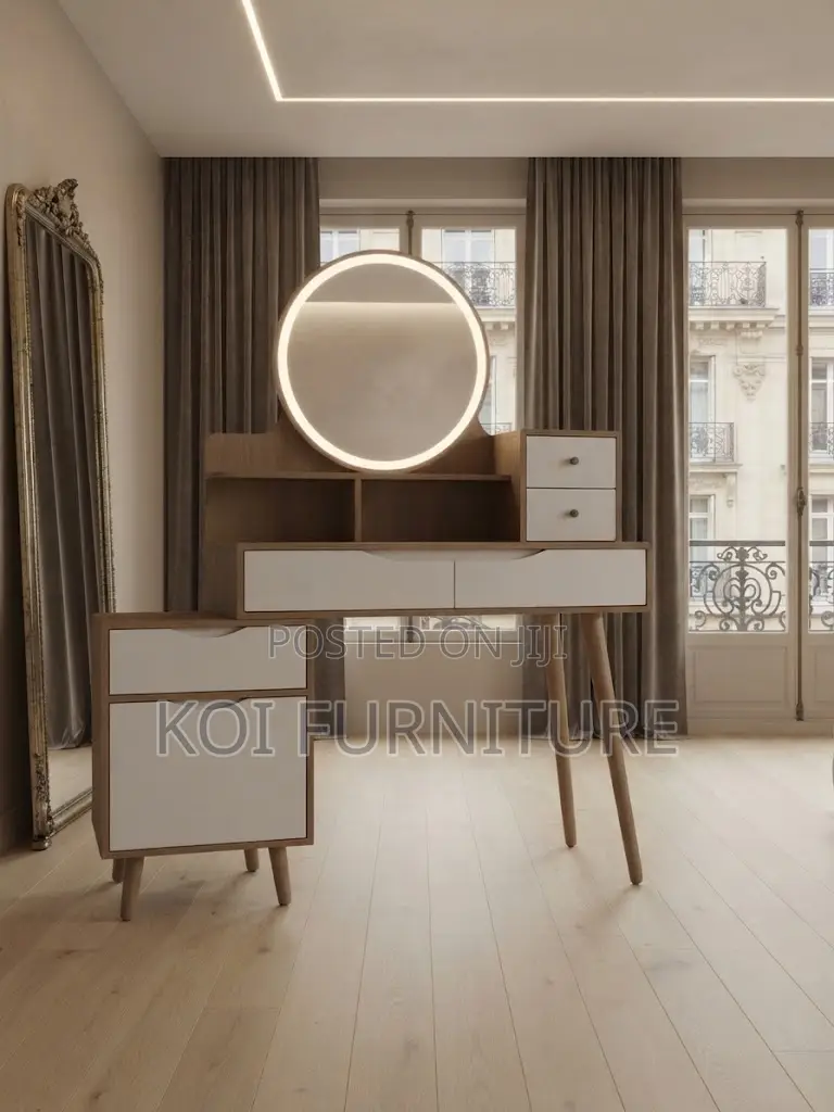 Dressers; Brown Modern Elegant Sparkle Dressing Vanity