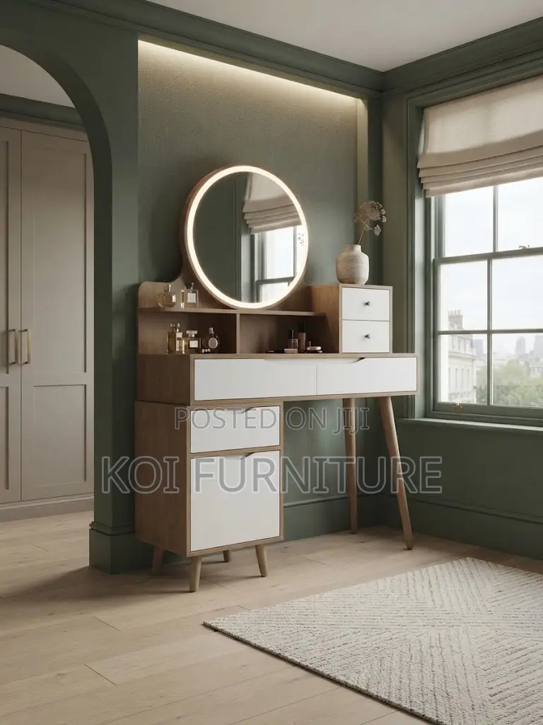 Dressers; Brown Modern Elegant Sparkle Dressing Vanity