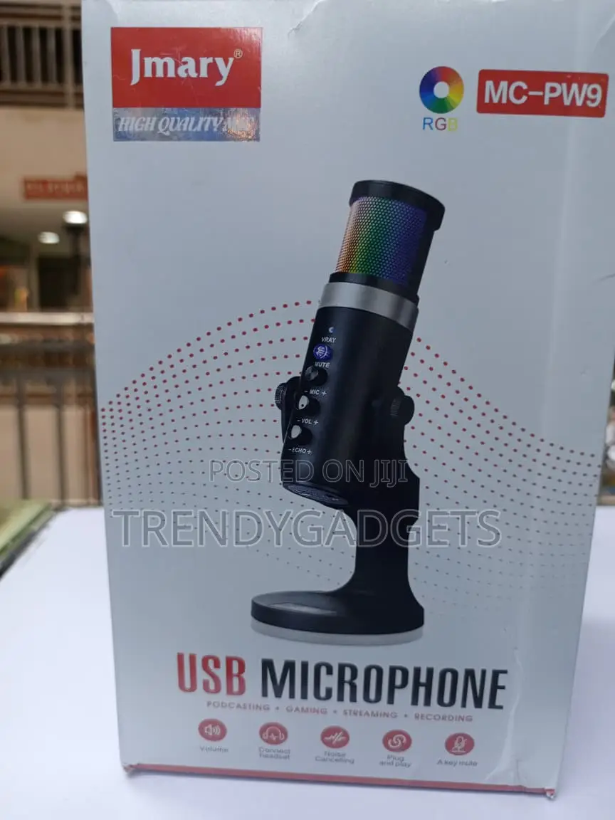 Jmary MC-PW9 RGB Desktop Condenser Mic for YouTube Streaming