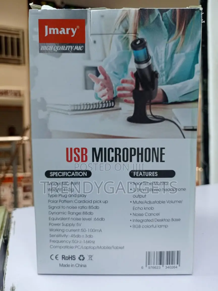 Jmary MC-PW9 RGB Desktop Condenser Mic for YouTube Streaming