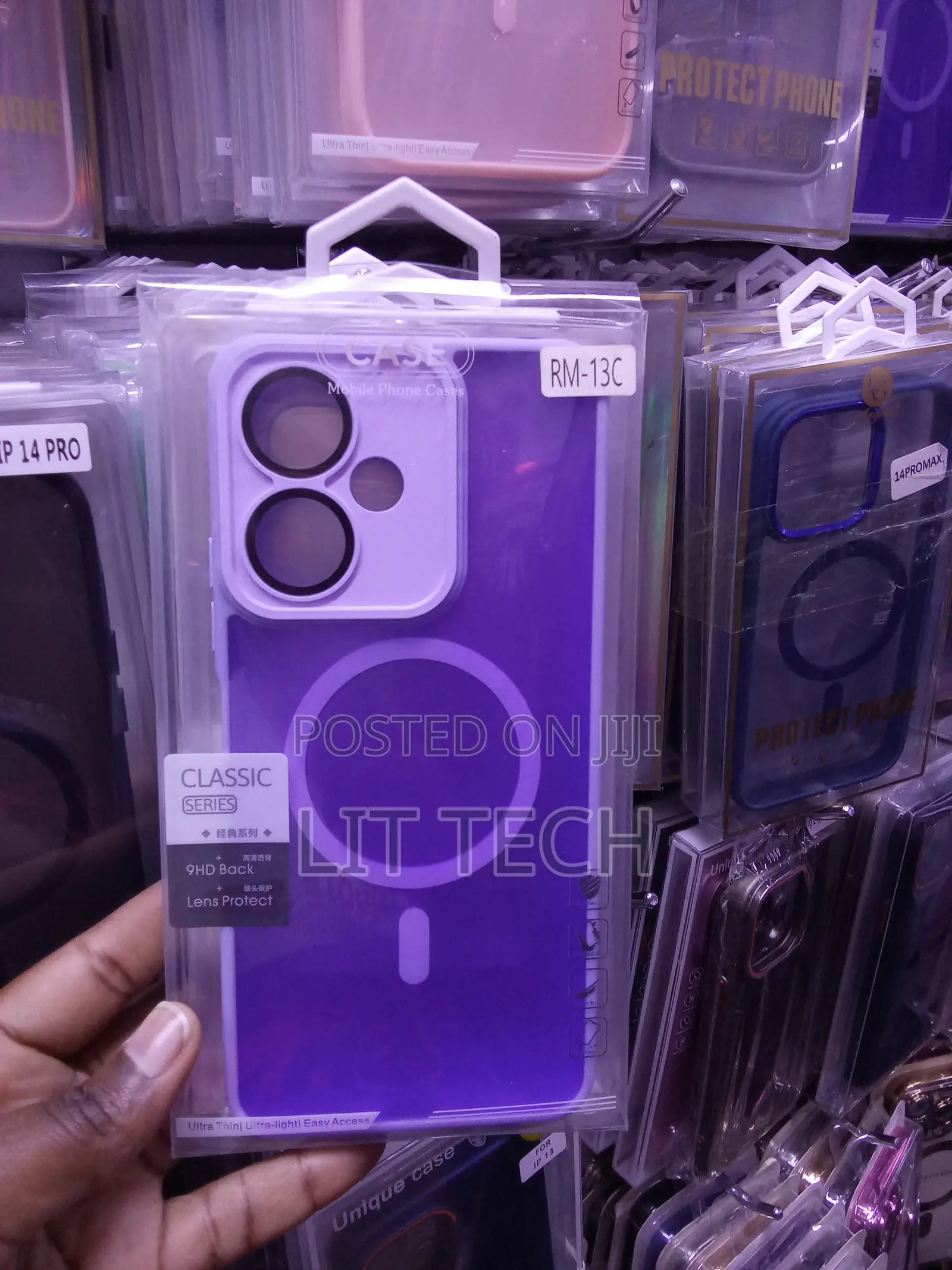 Transluscent MagSafe Purple Case With Lense for Xiaomi Redmi 13C