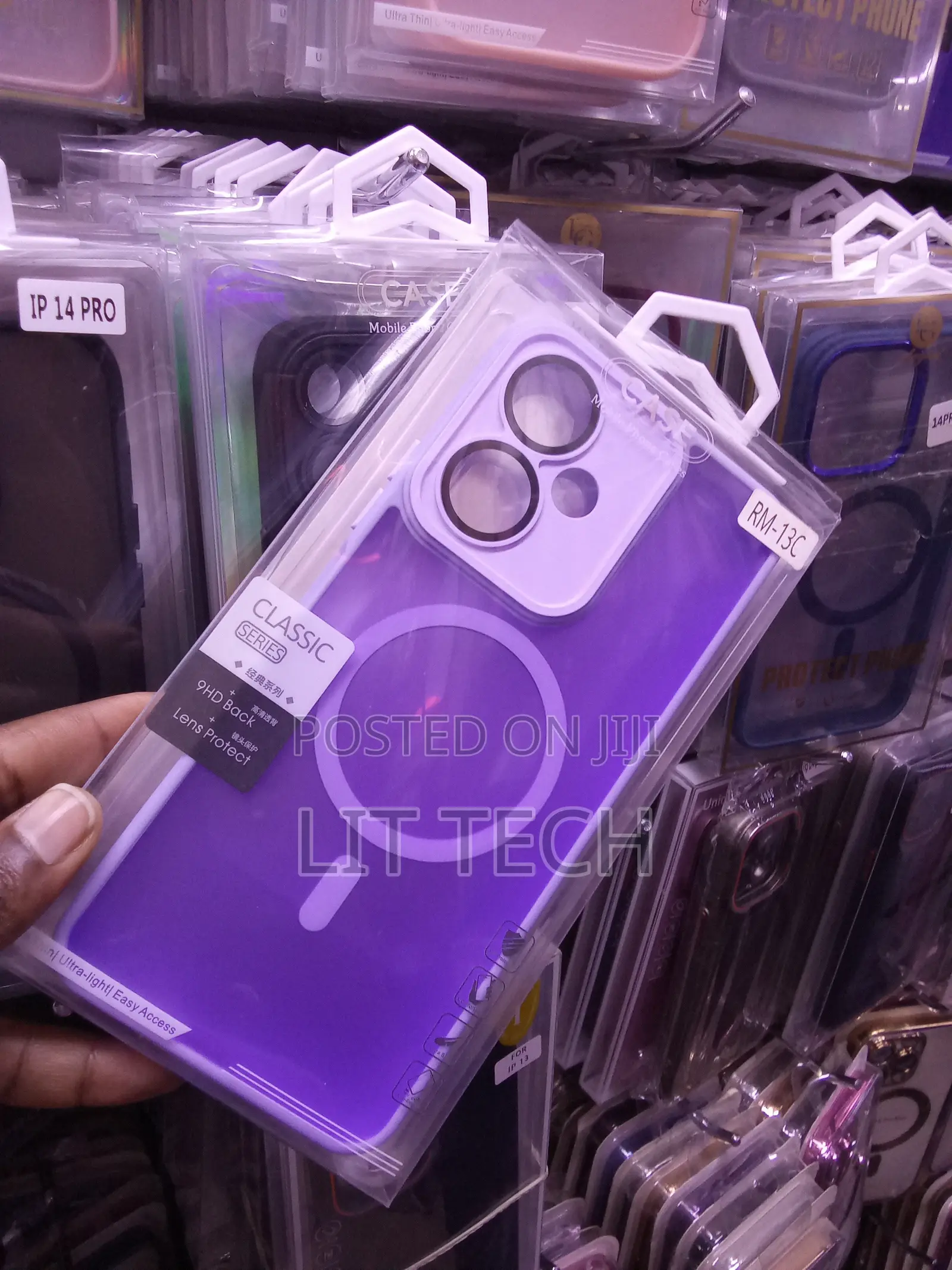 Transluscent MagSafe Purple Case With Lense for Xiaomi Redmi 13C